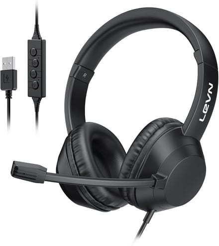 USB Headset met Microfoon voor Laptop en PC - Ruisonderdrukking en In-Line Bediening