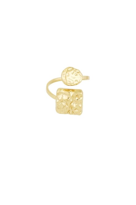 Bijoutheek Ring (Sieraad) Abstract Gehamerd One Size Goud