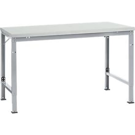 Manuflex AU7061.9006 Werk achtergrond tafel universele speciale met melamine schijf, bxdxh = 1500 x 1000 x 722-1022 mm Aluminium-zilver