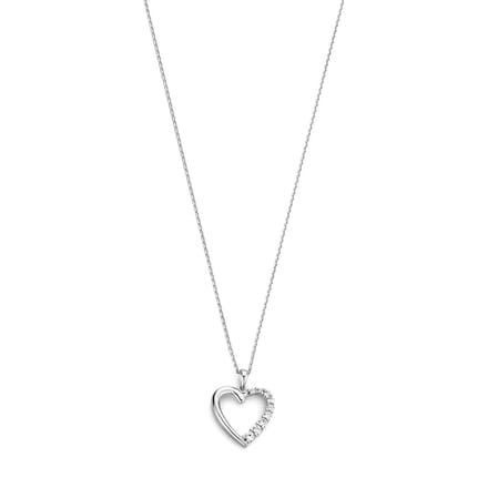 The Jewelry Collection Hart Ketting - 925 zilver - 45cm