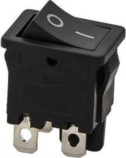 SCHAKELAAR - ‘on/off' - 250V 6A - ZWART - 4 polig