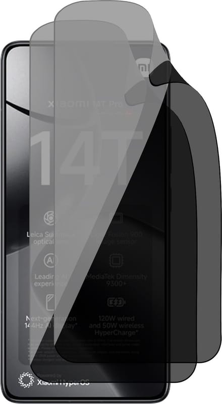 Privacy Screenprotector geschikt voor Xiaomi 14T / 14T Pro - 2x FlexGuard Screen Protector