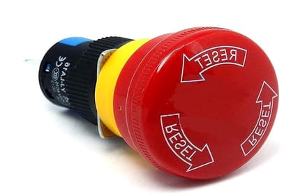 Noodstop Schakelaar - Paddestoel Drukknop - Machine Bediening - 3 Pinnen NO+NC - 16mm - Rood
