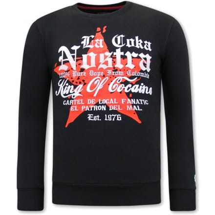 Heren Sweater - Escobar King Of Cocaine - Zwart