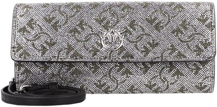 PINKO Love Portemonnee Leer 19.5 cm - Dames - argento