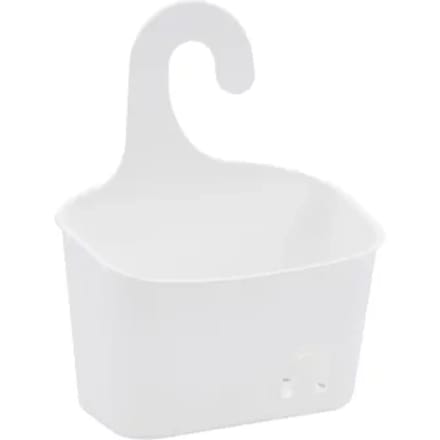 Aquavive Doucherek Caddy - Ophangen Met Haak - Kunststof - Wit - 20x25x9cm