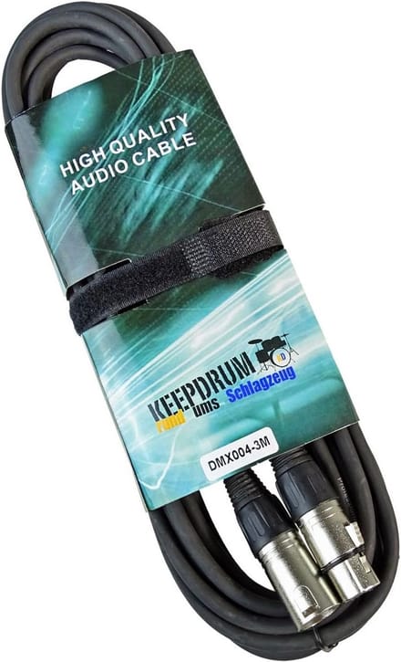 DMX-kabel 3 meter 3-polig XLR 100 ohm - mannelijk naar vrouwelijk voor lichtbesturing