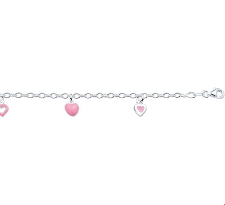 Zilveren Armband hart 2 1018886 13 cm
