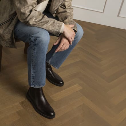 Manfield - Heren - Bruine leren chelsea boots - Maat 41