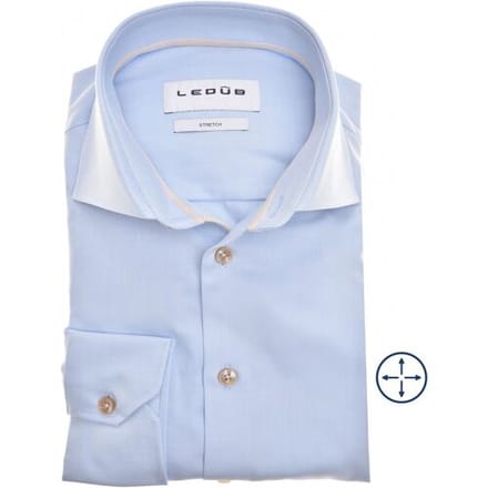 Ledûb Overhemd 4-Way Stretch Licht Blauw / male