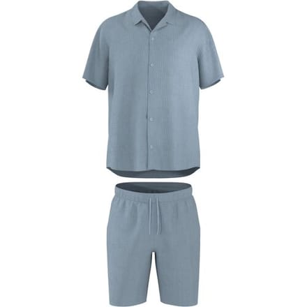 ESMARA MEN Mousseline heren shortama (Blauw, S)