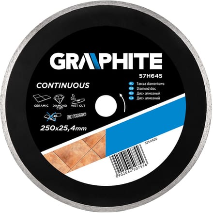 GRAPHITE - Volledige Diamantschijf - 250mm - Voor Keramische Materialen