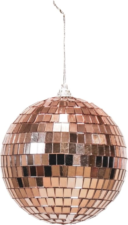 Housevitamin Discobal - kerstbal- Xmas ball - Rose goud - 8x8x8 cm 2 stuks