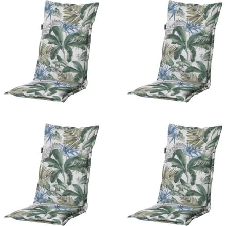 Madison - Tuinstoelkussen Hoge Rug Bliss blue - Ca. 123x50 cm - Set van 4