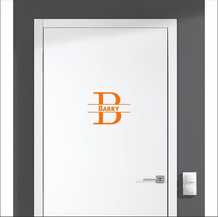 Deursticker Met Naam -  Barry - Oranje