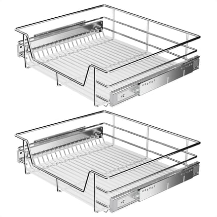 Keukenkast Organizer met Antislipmat en Ladeverdeler - Set van 2 - Gootsteenkast Organizer