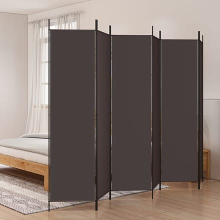 vidaXL - Kamerscherm - met - 6 - panelen - 300x200 - cm - stof - bruin