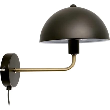 Leitmotiv Wandlamp Bonnet - Metaal Mat Zwart - Ø20x18cm - Binnen Modern