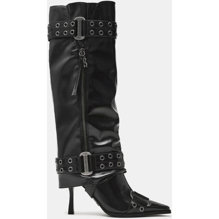 Steve Madden Showcaser Boots Black Crinkle Größe: 36 | Stiefel Outlet | Damen | Schwarz