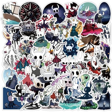 100 STKS Hollow Knight Graffiti Stickers Cartoon Spel DIY Creatieve Skateboard Bagage Stickers black