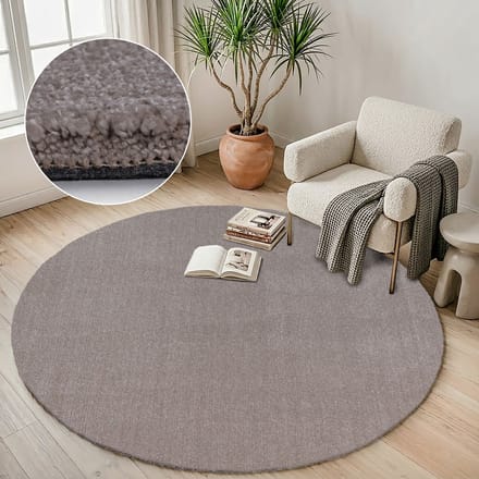 Muratap Comfy premium rond luxe effen vloerkleed wasbaar uni 240 cm rond