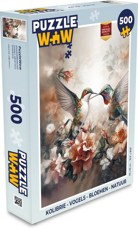 Puzzel Kolibrie - Vogels - Bloemen - Natuur - Legpuzzel - Puzzel 500 stukjes