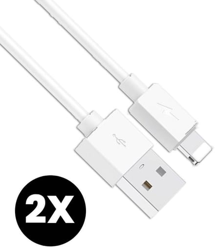 2x Oplader kabel geschikt voor iPhone - 2 meter - Kabel geschikt voor lightning - Oplaadkabel - USB kabel - Lader kabel