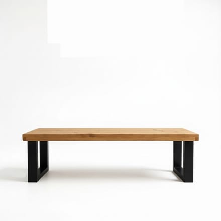 Industriële tuinbank – douglas hout & zwart staal – 140 cm – U-frame