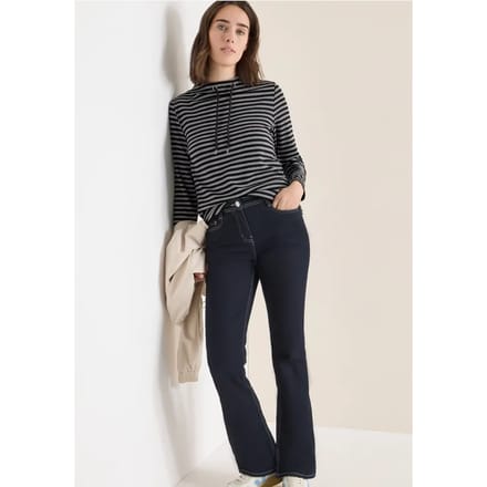 Gestreept funnelneck shirt