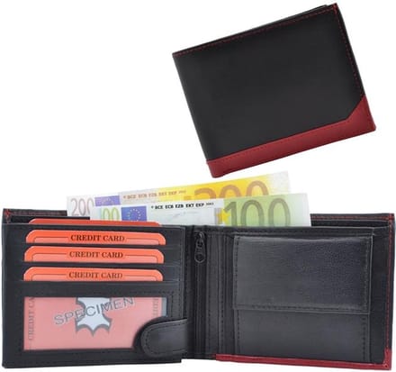 Dariya Portemonnee 120 B Zwart Rood Leer