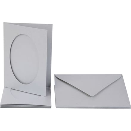 Passepartoutkaarten "Ovaal", 10 stuks. - Zilver