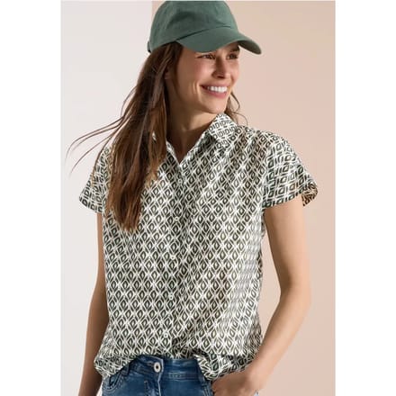 Blouse met korte mouwen en minimale print
