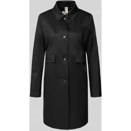 Regular fit lange jas met platte kraag model 'Mina'
