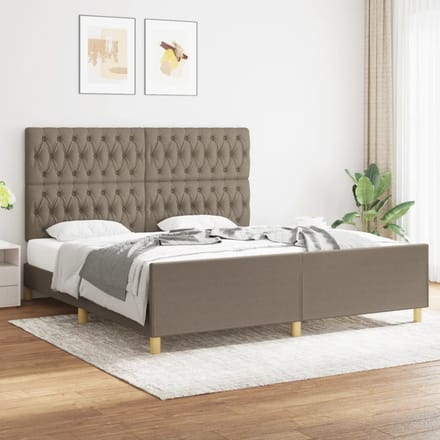 vidaXL - Bedframe - zonder - matras - stof - taupe - 180x200 - cm