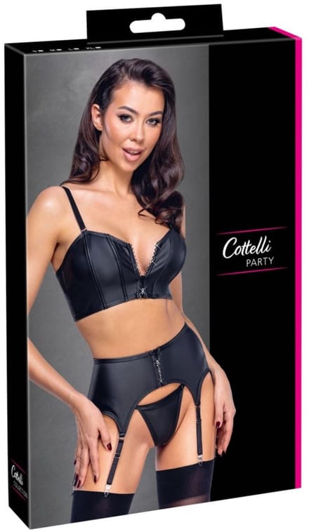 Cottelli Collection – Top Set Met Glitservaring – Zwart