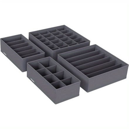 Livé® 4-delige Lade Organizer Set – Opvouwbaar Grijs