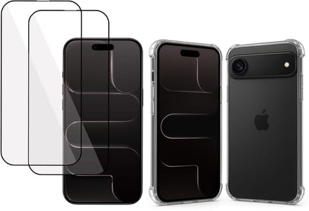TechNow Hoesje + 2x Screenprotector geschikt voor iPhone 17 Air Hoesje Screenprotector - Full Screen - Extreme Shock Case Transparant