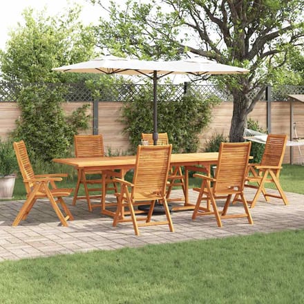 vidaXL - Tuin - Eettafel - Set - 7 - st - Bruin - Massief - Acacia - Hout