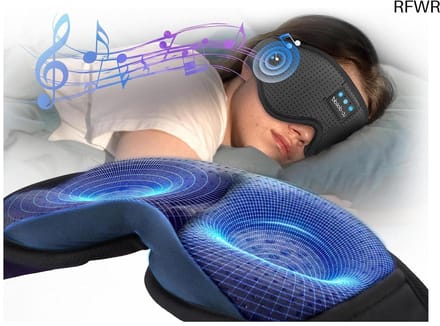 RFWR® Bluetooth Slaapmasker met Hoofdtelefoon - 100% Verduisterend en Comfortabel