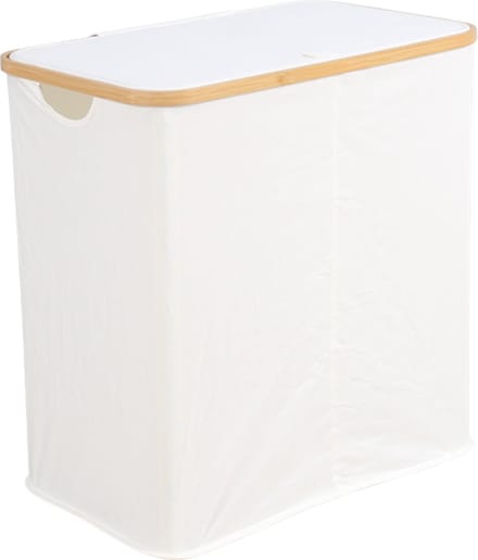 Nivard Wasmand 2 Vakken - Wassorteerder - Laundry Basket - Bag - Wit - 100 Liter