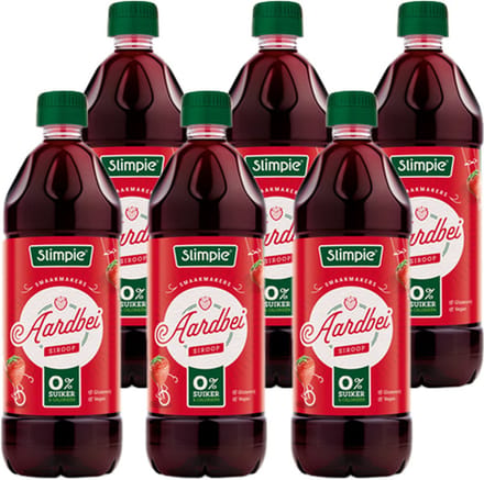 Slimpie Siroop Aardbei - 6 x 650 ml