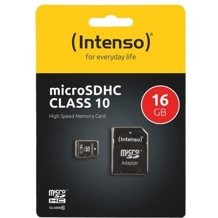 (Intenso) 16 GB MicroSDHC geheugenkaart - Class 10 - 16GB - met SD adapter