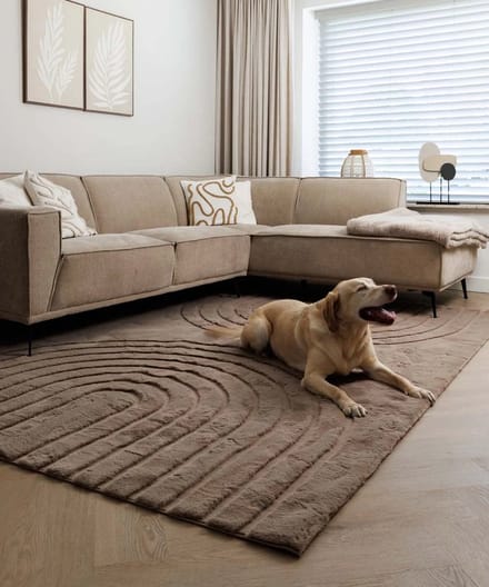 Fluffy vloerkleed - Carvy taupe 80x150