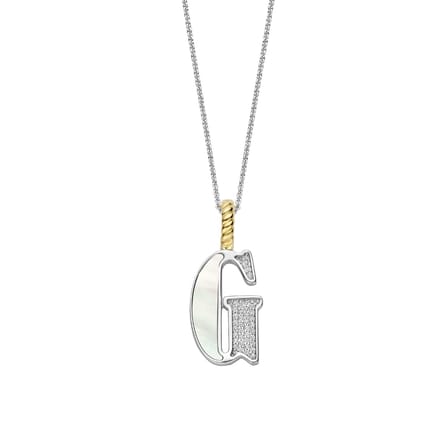 TI SENTO Dames Hanger - 925 zilver - Letter G - Parelmoer - 6840MW_G