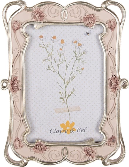 Clayre & Eef Fotolijst 10x15 cm Roze Kunststof
