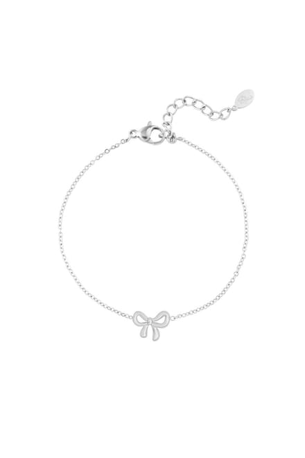 Yehwang - Zilverkleurig - Simpele armband met strik - Volwassenen - 16 cm