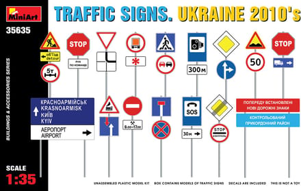 MiniArt Modelbouwpakket Militaire voertuigen - 35635 Traffic Signs Ukraine 2010 Plastic - 1:35 - Modelbouw