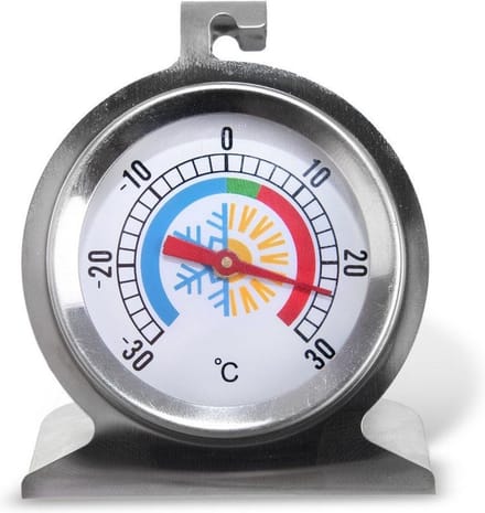 Orion Keukenthermometer Metaal, Volglas en Roestvrij Staal - 7 cm - Zilver