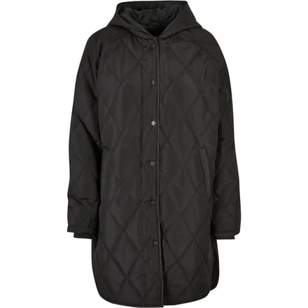 Urban Classics - Oversized Diamond Quilted Hooded Winterjas - M - Zwart