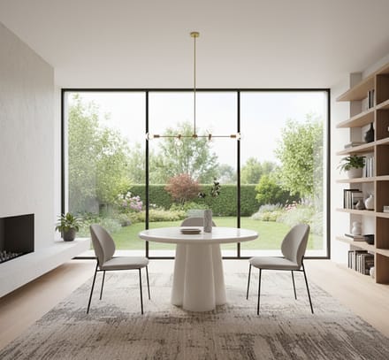 Ronde Eettafel Wit Beton 130 - Wit - Novihome